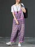 Loose Adjustable Printed Jumpsuits With Pocket