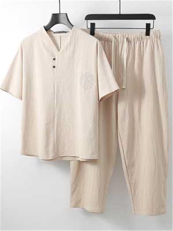Comfy Loose Cotton Linen  Short Sets