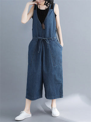 Women's Sliming Loose Casual Cropped Jumpsuits