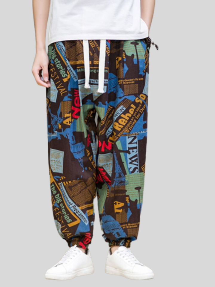 Trendy Patchwork Printed Multicolor Pants