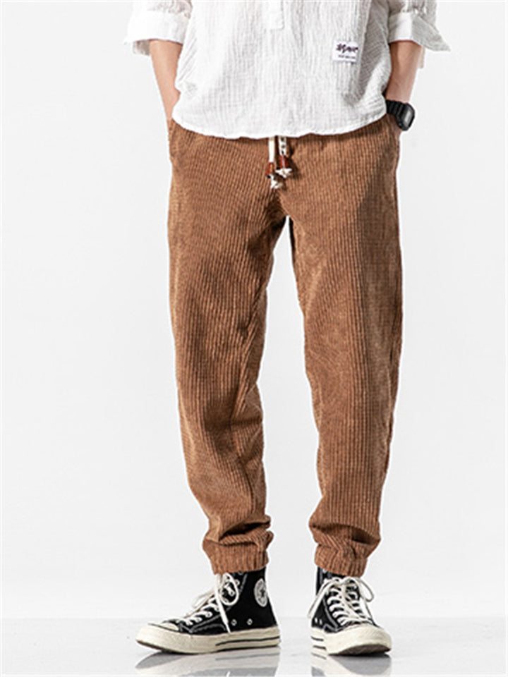 Men's Fashion Skinny Corduroy Pants for Autumn Winter