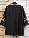 Chinese Style Crane Printed Men's Jackets