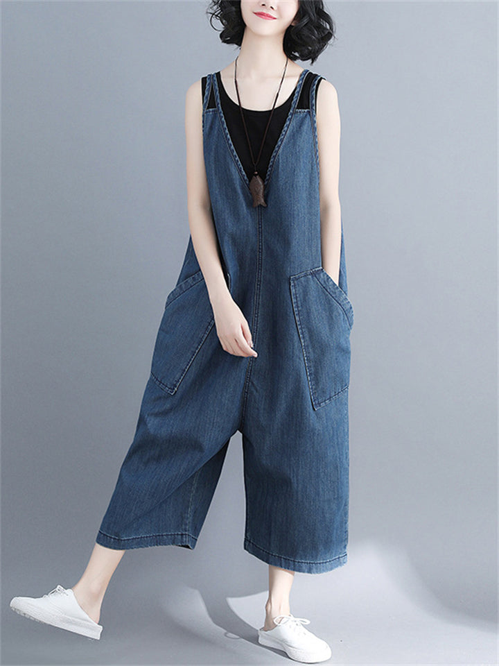 Women's Sliming Loose Casual Cropped Jumpsuits