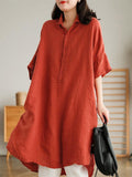 Casual Cotton Linen Medium Style Dresses