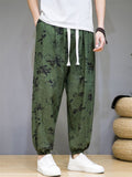 Men Floral Printed Casual Ankle Banded Pants